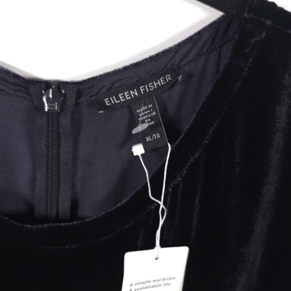 NWT EILEEN FISHER SILK Blend Velvet Wide-Leg JumpsuitEasy Fit Cropped Length XL - Picture 9 of 16